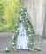 6.56ft Eucalyptus Garland with Flowers-8 White Roses, Artificial Fake Flowers Greenery Garland Floral Vines for Decoration Party Wedding Table Indoor Outdoor Backdrop Wall Decor(White)